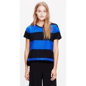 Madewell Blue & Black Brushed Rugby Boxy T…